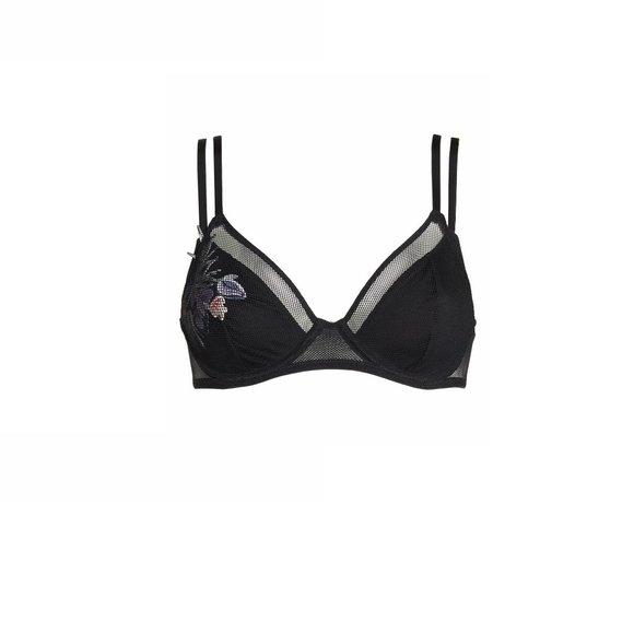 VINCE CAMUTO Women Jules Double Unlined Underwire Bra, Black, 32D - Picture 3 of 7